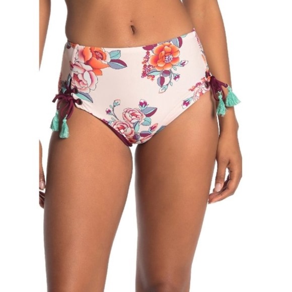 Mossimo Printed High Waist Lace-Up Bikini Bottom - Picture 1 of 5